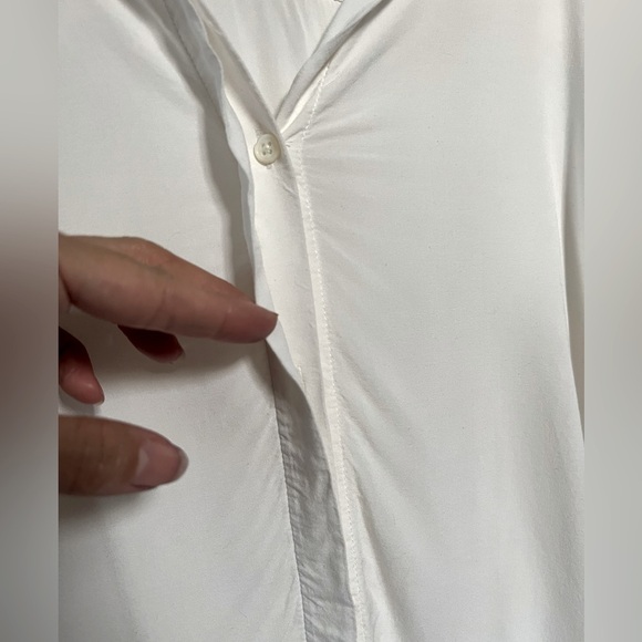 James Perse White Contrast Collar Blouse - Picture 4 of 8